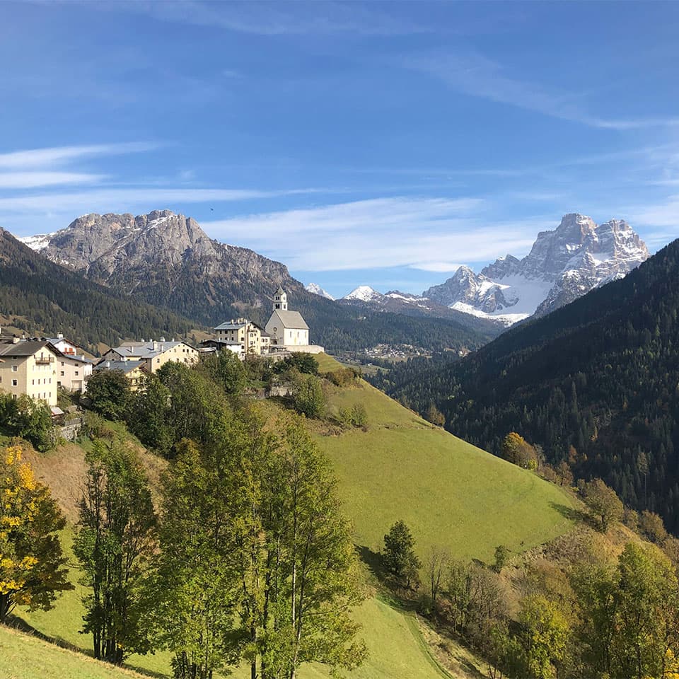 Colle Santa Lucia on its hill, near Casa Tie