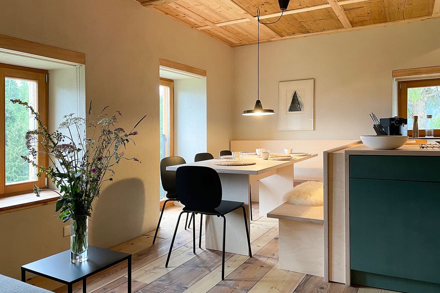 The kitchen and dining nook