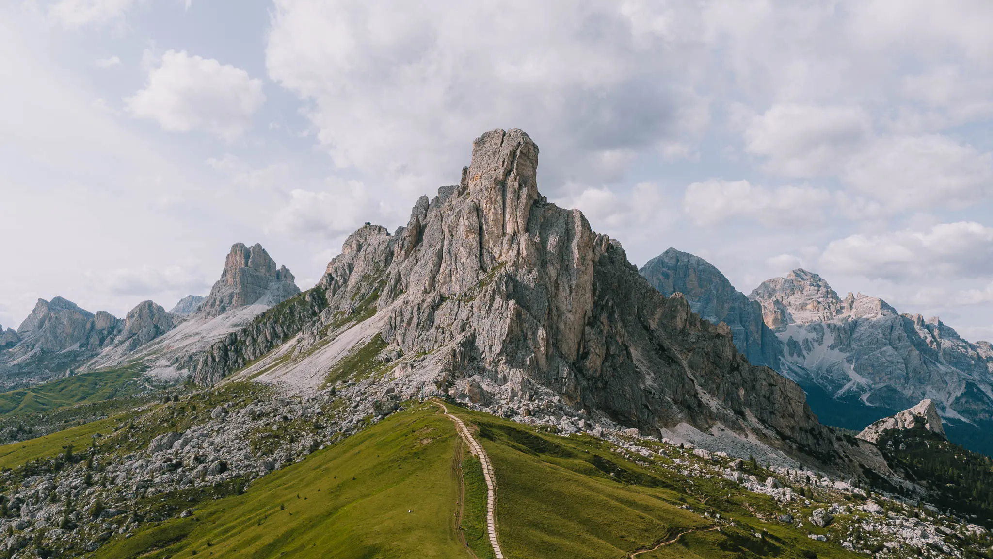 The rock spire at Passo Giau